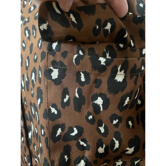 NWT Pleione Plus Size  Satin Button Up Dark Brown Leopard Top Women’s Size 2x - Picture 9 of 12